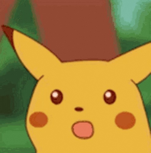 Surprised Pikachu reacting